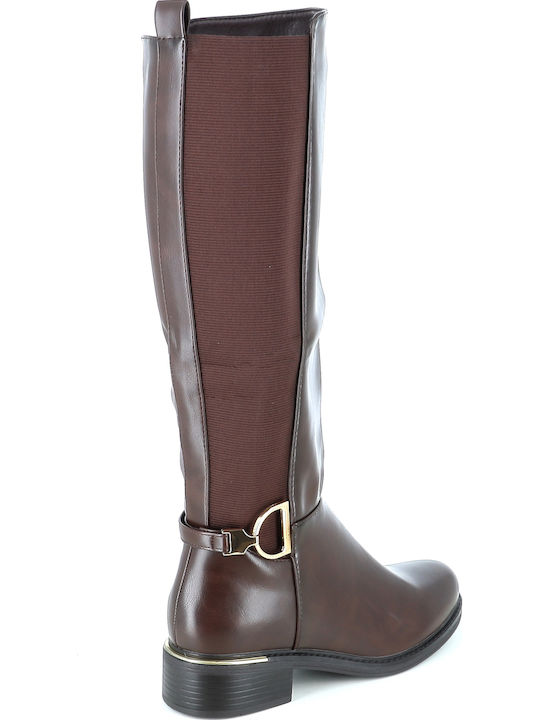 Women's Boots with Zipper Brown