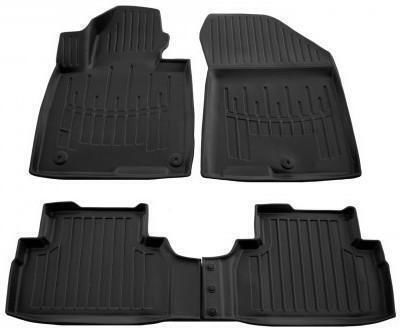 Hyundai Santa Fe Iv Tm 5d 2018>2020 Car Mats Rubber Raised Sides Fasteners 4 Pieces