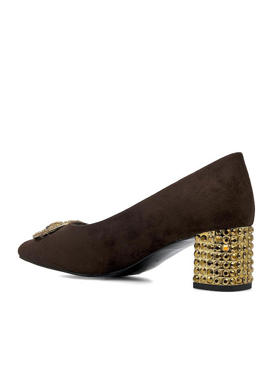 Suede Γόβες Καφέ