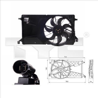 Ventilator radiator Mazda 3 BK TYC 820-0001