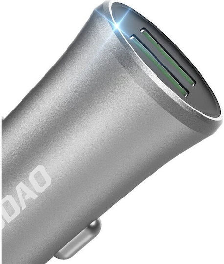Dudao Auto-Ladegerät 3.4A mit Anschlüssen: 2xUSB Silber Farbe