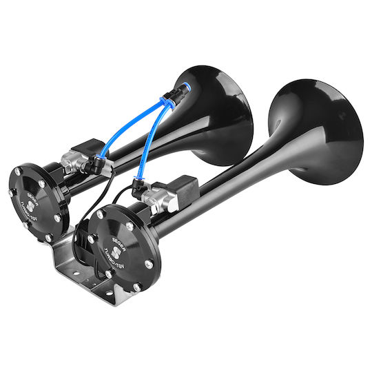 Claxon Metalic Negru pentru Camion 2 Tonuri Melodic 24v 1a