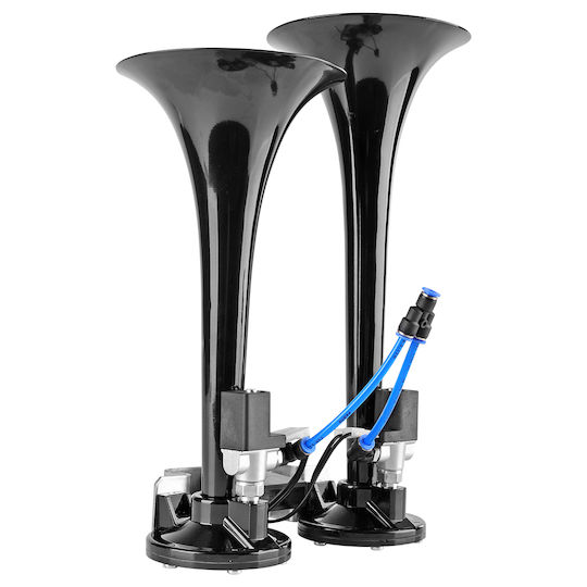 Claxon Metalic Negru pentru Camion 2 Tonuri Melodic 24v 1a