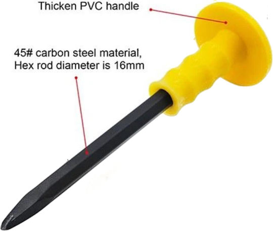 Pointed Chisel with Round Handle 4x16x250mm