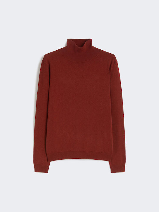 Women's Sweater Woolen Turtleneck Red Berry