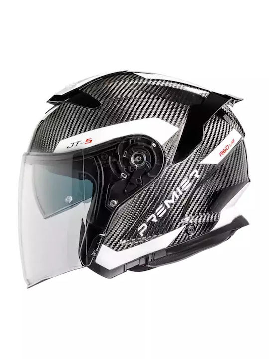 Premier JT5 Carbon Grey Мотоциклетна каска Джет ECE 22.06 с Sunvisor