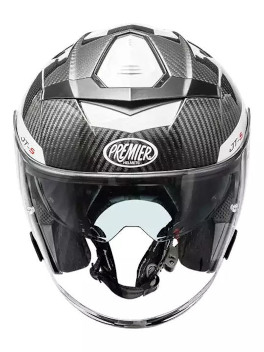 Premier JT5 Carbon Grey Мотоциклетна каска Джет ECE 22.06 с Sunvisor