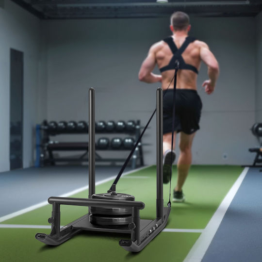 Vevor Steel Weight Sled Power Sled Strength Training Sleds Speed Improvement Athletic Exercise Crossfit Equipment Gym Equipment Handle Compatible with Weight Plates 25/51 mm Black