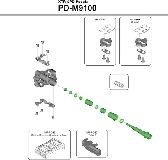 Shimano Pd-m9100 3 Mm Right Pedal Axle