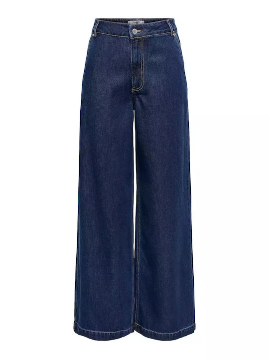 Wide Γυναικείο Jean Παντελόνι σε Ίσια Γραμμή Μπλε