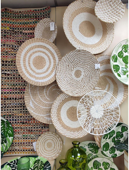 Atmosphera Farfurie Decorativă Rafia Albă Din Rafia 35x35cm