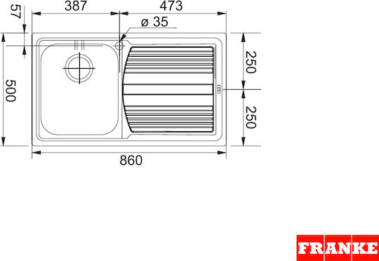 Franke Logica Lll 611 1010261075 Drop-In Spüle Links Inox Matt B86xT50cm Silber