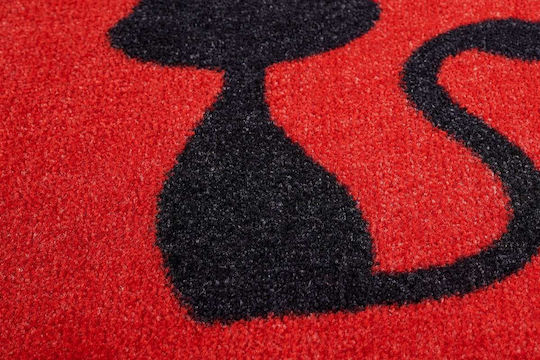 Sdim Fußmatte Teppich mit rutschfester Unterlage Emotion-xs 401 Cats Rot 40x80cm Dicke 8mm