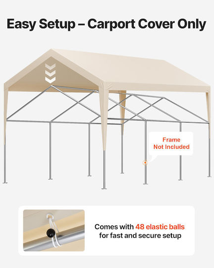 Vevor Pavillonabdeckung Beige mit PU-Beschichtung 6x3.6m