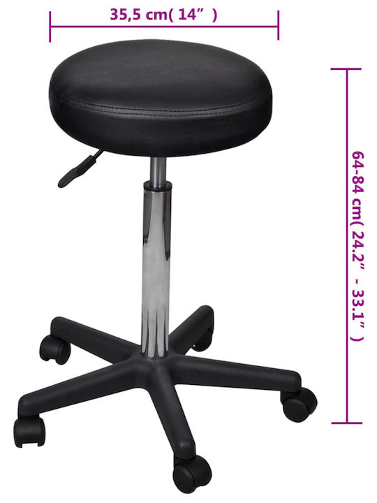 Round Office & Desk Stool Black 35.5x35.5x65cm