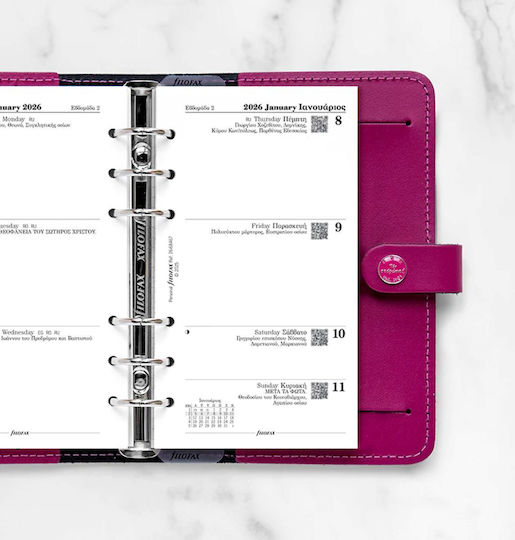 Filofax Weekly Diary Refill Personal 2026