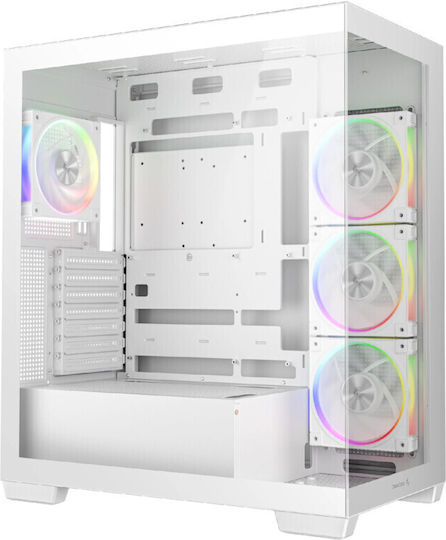 Deepcool CG580 4F V2 Gaming Midi Tower Κουτί Υπολογιστή με Πλαϊνό Παράθυρο και ARGB Φωτισμό Λευκό