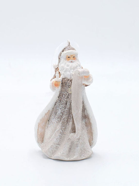 Decorativ Moș Crăciun Auriu din Plastic 15x9cm.