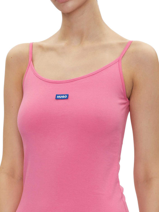 Sommer Mini Sportliches Damenkleid mit Spaghetti-Träger Rosa