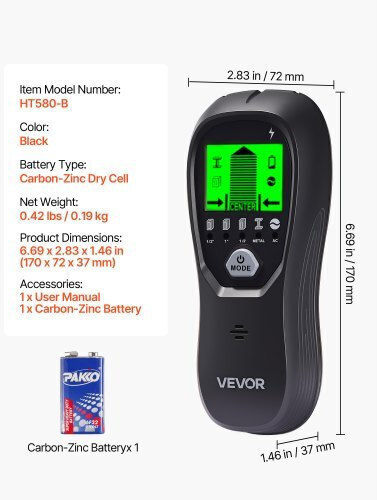 Vevor DPMTCQHS0000CK1ZS001V9 Алармен детектор
