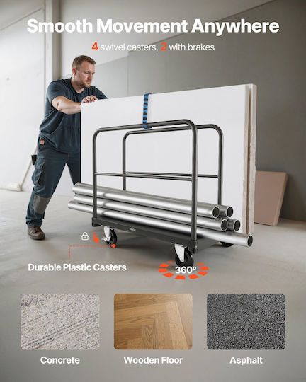 Vevor Transport Trolley for Weight Load up to 816kg Gray