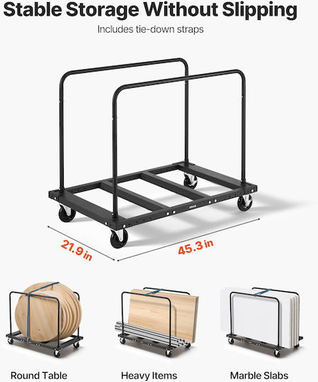 Vevor Transport Trolley for Weight Load up to 816kg Black