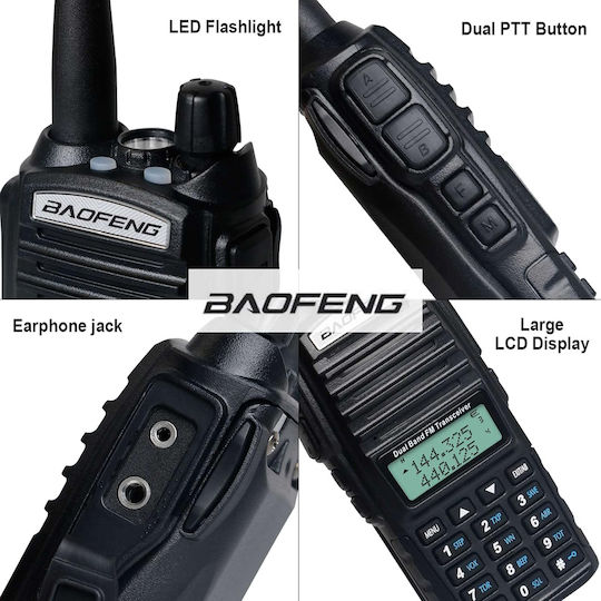 Baofeng UV-82 Transmițător Wireless UHF/VHF 8W cu Ecran Monocrom