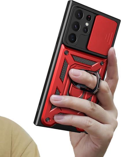 Slide Cover Back Cover Metallic Red (Poco M7)