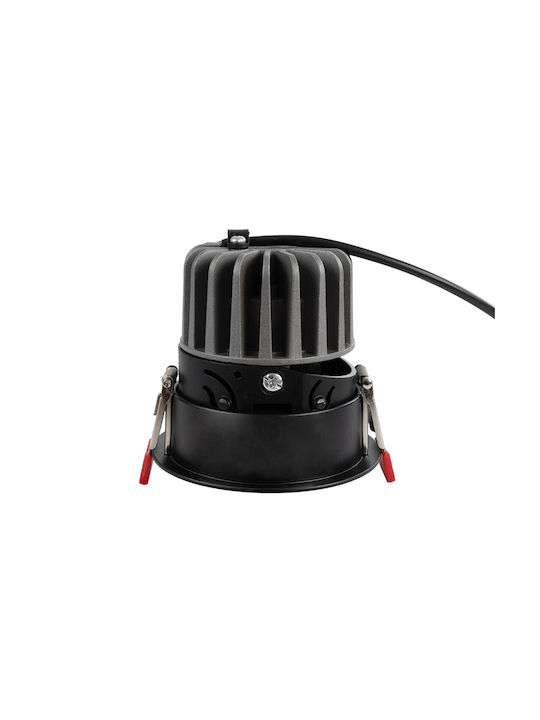 kelvo Kelvo Asymmetrical Metallic Recessed Spot with Integrated LED and Warm White Light Black 8.3x8.3cm. 1pcs