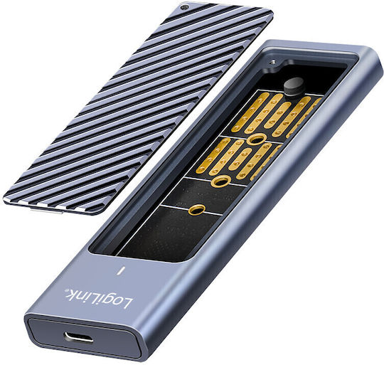 LogiLink Carcasă pentru unitate de hard disk M.2 SATA III NVME cu conexiune SATA USB 3.2 Tip-C în culoarea Gri