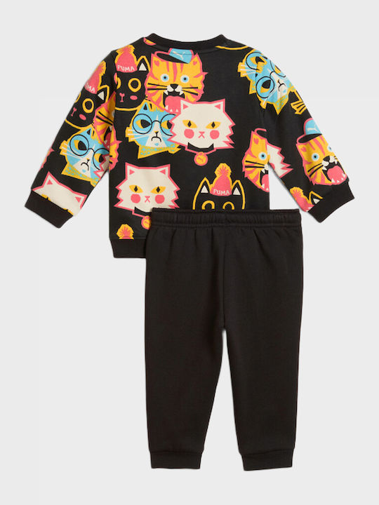 Kids Sweatpants Set Black Minicats