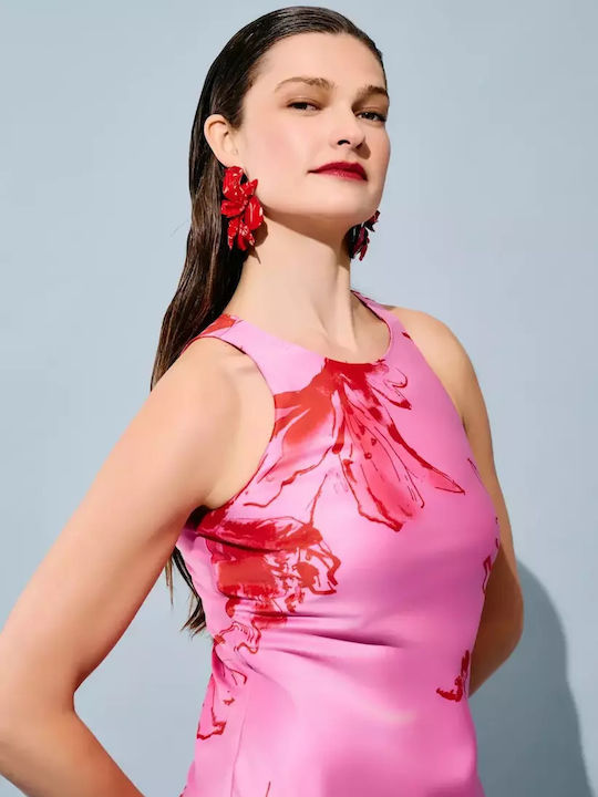 Summer Maxi Dress for Wedding / Christening Satin Pink