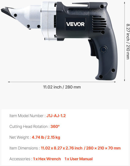 Vevor Metal Processing Machinery YSJSJQJJS5A0ULMXA001V2 with Power 480 Watt