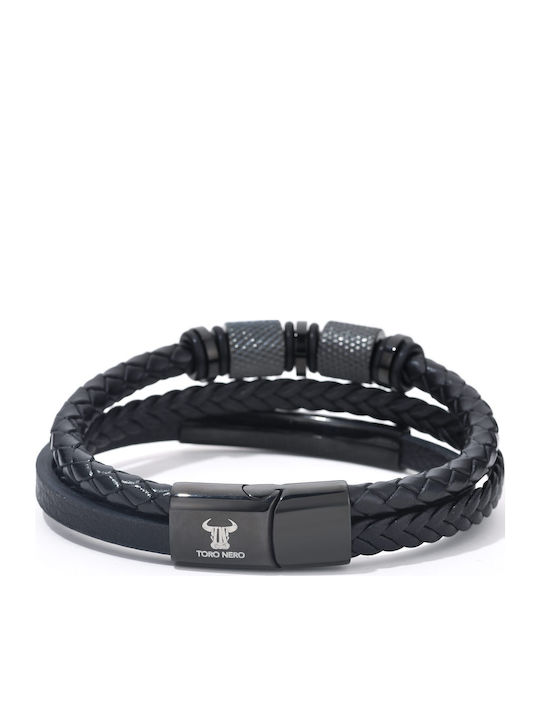 Toro Nero Brățară Pentru Bărbați Din Piele 21cm