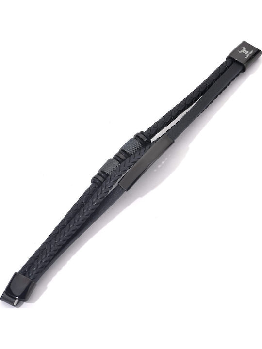 Toro Nero Brățară Pentru Bărbați Din Piele 21cm