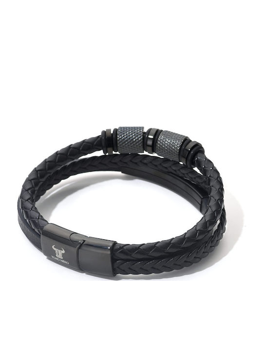 Toro Nero Brățară Pentru Bărbați Din Piele 21cm