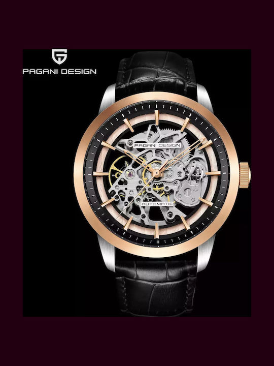 Pagani Design Ρολόι Αυτόματο με Δερμάτινο Λουράκι