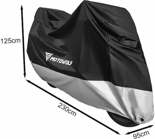 Motowolf Κουκούλα Μηχανής Αδιάβροχη Mdl0802b Extra Large Μ230xΠ95xΥ125εκ.