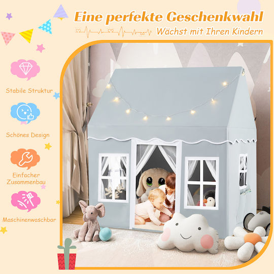 Costway Kids House Play Tent Gray