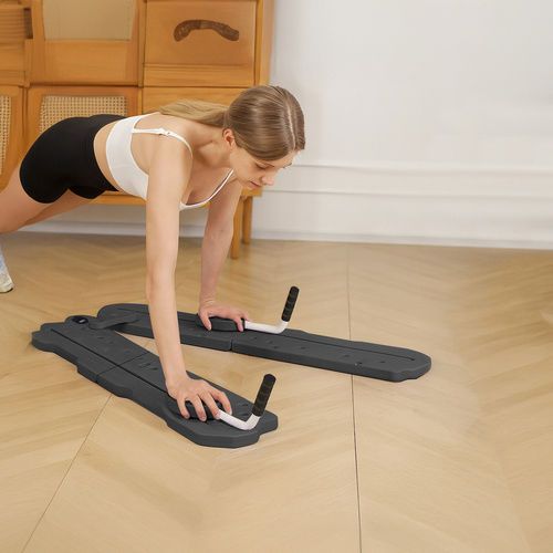 Placă Pliabilă De Antrenament Pilates Zola Extensii Mânere Push-up Tapis Cu Ecran Lcd 47 X 115 X 3 Cm Negru