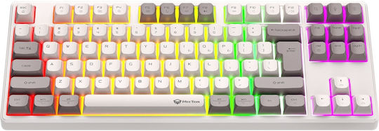 Meetion MT-MK14 Ασύρματο Gaming Μηχανικό Πληκτρολόγιο Tenkeyless με RGB φωτισμό (Αγγλικό US) Λευκό