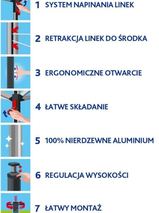Vileda Sunrise Stainless Steel Floor Clothes Drying Rack with Hanging Length 50m