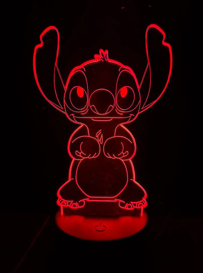 Led Παιδικό Διακοσμητικό Φωτιστικό Stitch Μαύρο 19εκ.