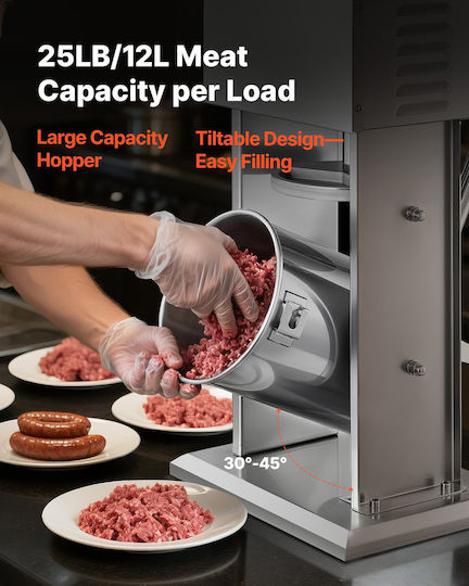 Vevor Sausage Filler Machine with Pedal 12lt 39x29.5x77cm
