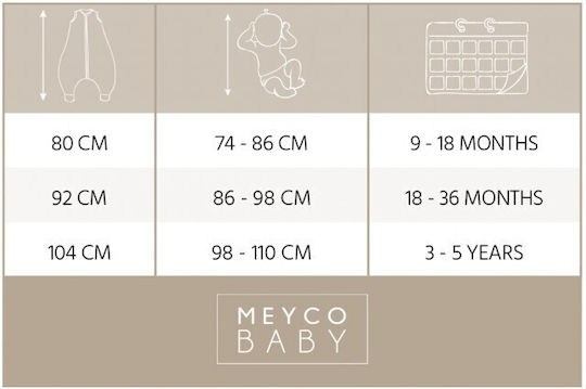 Meyco Autumn Baby Sleeping Bag with Legs 2 Tog Slub Gray