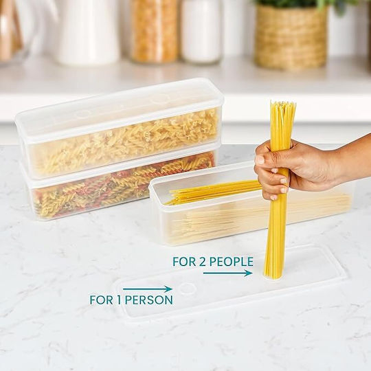 Belle Vous Set of 6 Pasta Jars with Airtight Plastic Transparent Lid 1300ml 6 Pieces