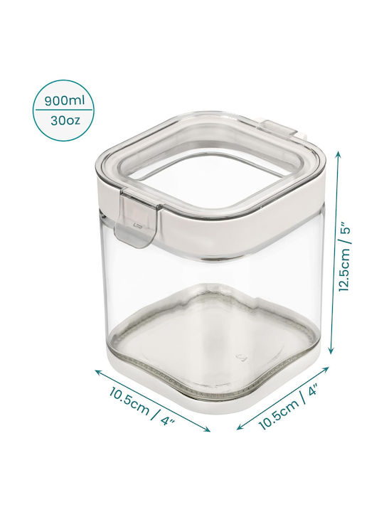 Belle Vous Set 3 Bucăți Vaze Pentru Paste / Cereale / Zahăr / Cafea / Ceai Cu Capac Sticlă Transparentă 900ml 3 Bucăți