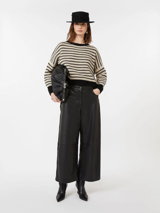 Bluza Damă Crop Pulover Lână Bej