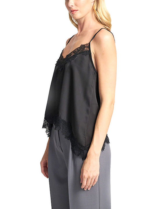 Women's Lingerie Top with Lace Black