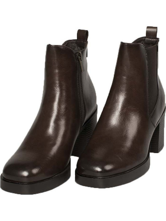 Stiefeletten Damen mit Hohem Absatz Braun
